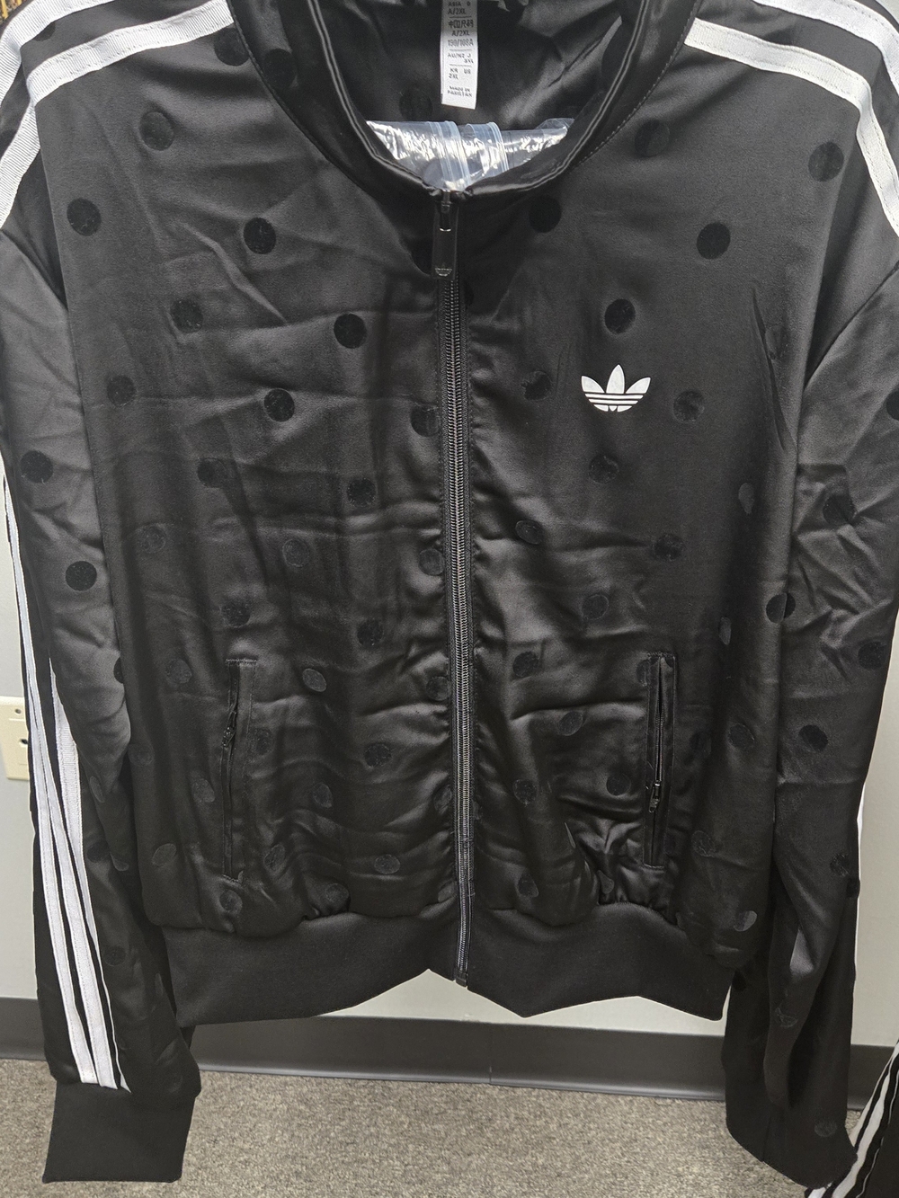 NWT Adidas Originals Men's Black Polka Dot Track Suit